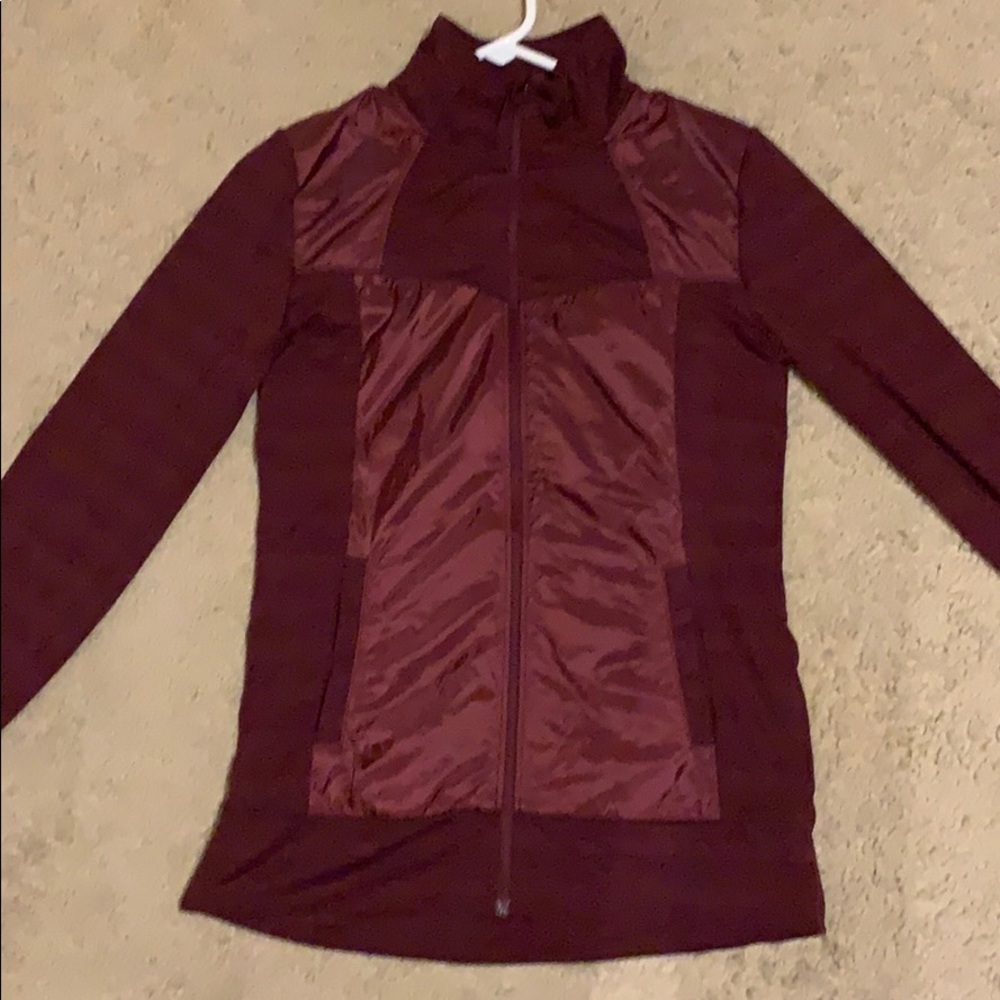 Small -Cranberry Athletic Jacket. Has Some Sheen!